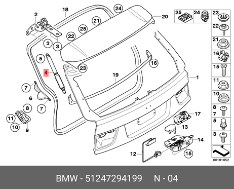 фото BMW 51247294199 Амортизатор крышки багажника BMW 51247294199 Амортизатор крышки багажника