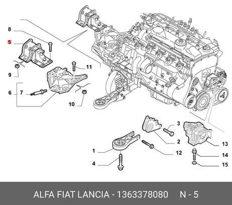 фото Fiat/Alfa/Lancia 1 363 378 080 Подушка двигателя | лев | Fiat/Alfa/Lancia 1 363 378 080 Подушка двигателя | лев |