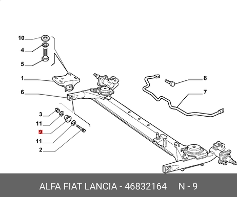 фото Fiat/Alfa/Lancia 4 683 2164 Сайлентблок балки моста Fiat/Alfa/Lancia 4 683 2164 Сайлентблок балки моста