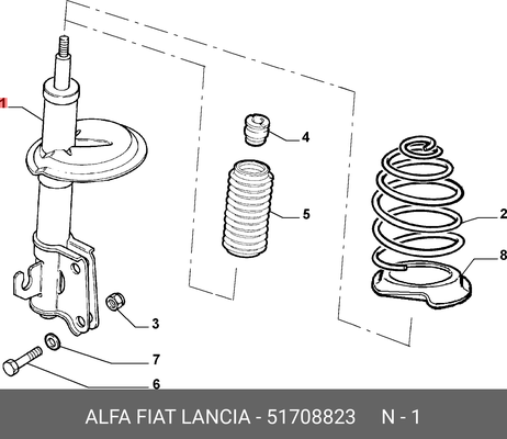 фото Fiat/Alfa/Lancia 5 170 8823 Амортизатор | зад лев | Fiat/Alfa/Lancia 5 170 8823 Амортизатор | зад лев |