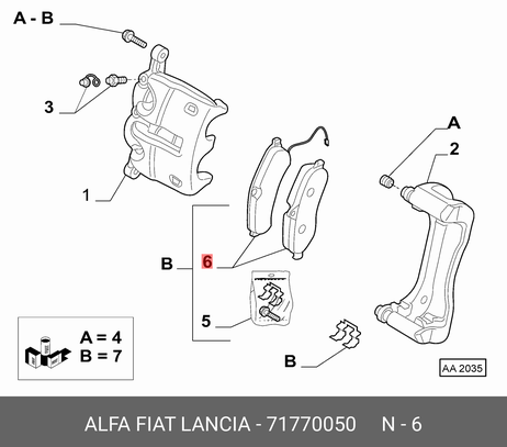 фото Fiat/Alfa/Lancia 7 177 0050 Колодки тормозные дисковые | перед | Fiat/Alfa/Lancia 7 177 0050 Колодки тормозные дисковые | перед |