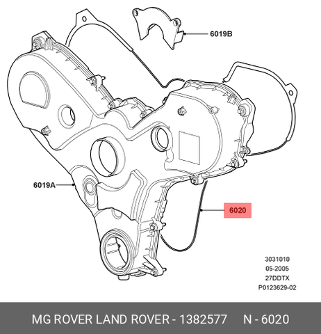 фото Land Rover 1382577 Прокладка передней крышки ремня ГРМ d3/rrs 2.7 Land Rover 1382577 Прокладка передней крышки ремня ГРМ d3/rrs 2.7