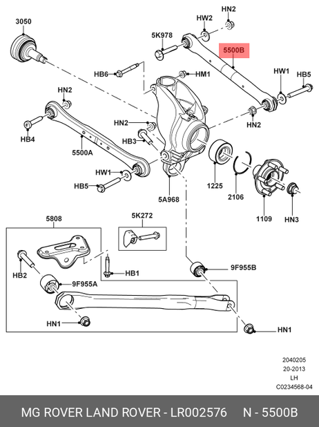 фото Land Rover LR002576 Рычаг подвески | зад | Land Rover LR002576 Рычаг подвески | зад |