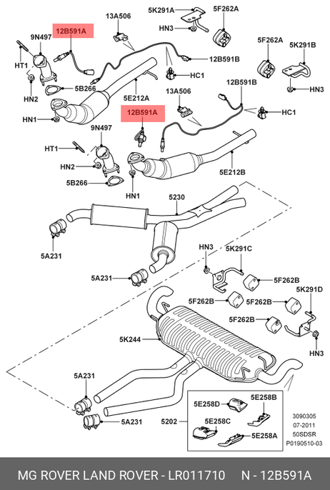 фото Land Rover LR011710 Датчик кислородный Land Rover LR011710 Датчик кислородный