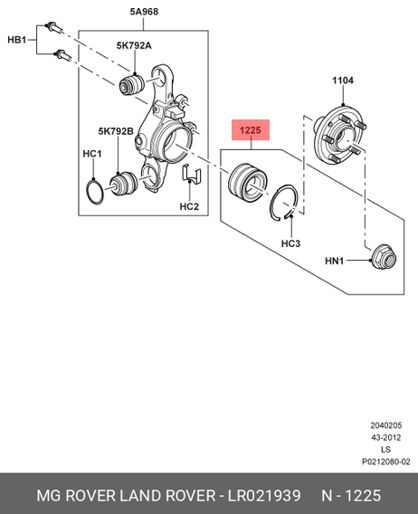 фото Land Rover LR021939 Подшипник | зад | Land Rover LR021939 Подшипник | зад |