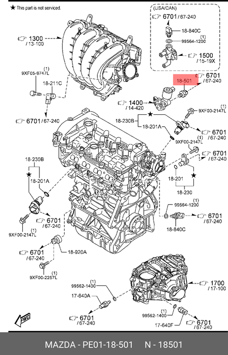 фото Mazda PE01-18-501 Датчик давления масла Mazda PE01-18-501 Датчик давления масла