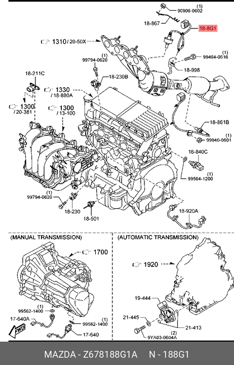 фото Mazda Z678188G1A Лямбда-зонд Mazda Z678188G1A Лямбда-зонд