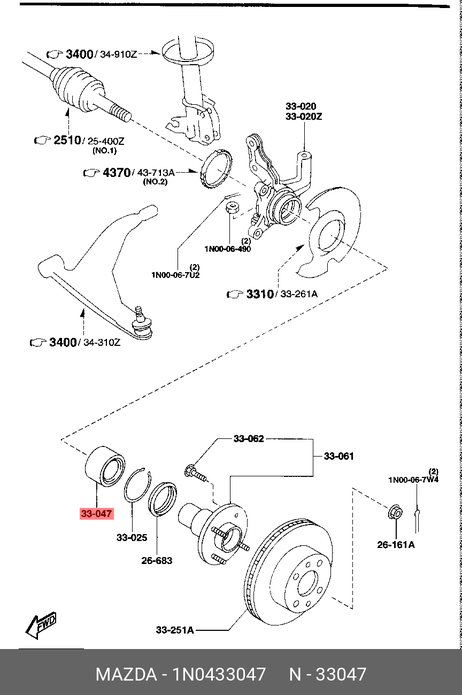 фото Mazda 1N04-33-047 Подшипник ступицы передний Mazda 1N04-33-047 Подшипник ступицы передний