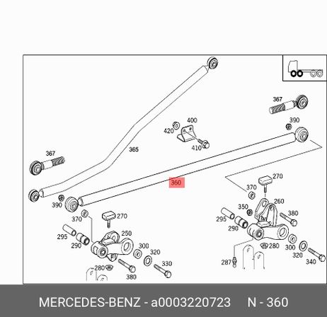 фото Mercedes A 000 322 07 23 Тяга рулевая | перед прав | Mercedes A 000 322 07 23 Тяга рулевая | перед прав |
