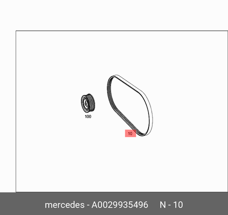 фото Mercedes A 002 993 54 96 Ремень приводной 2211м Mercedes A 002 993 54 96 Ремень приводной 2211м