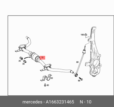фото Mercedes A 166 323 14 65 Стабилизатор Mercedes A 166 323 14 65 Стабилизатор