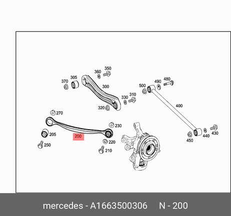 фото Mercedes A 166 350 03 06 Тяга подвески | зад | Mercedes A 166 350 03 06 Тяга подвески | зад |