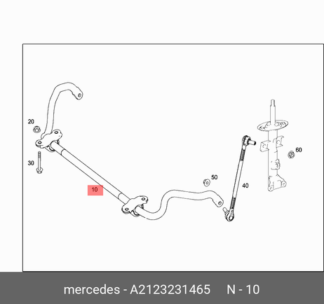 фото Mercedes A 212 323 14 65 Стабилизатор поперечной устойчивости Mercedes A 212 323 14 65 Стабилизатор поперечной устойчивости