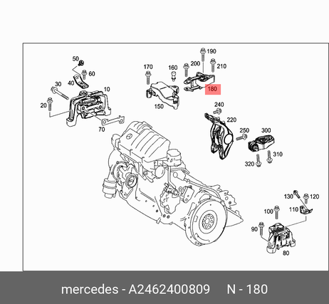 фото Mercedes A 246 240 08 09 Опора двигателя | зад прав | Mercedes A 246 240 08 09 Опора двигателя | зад прав |