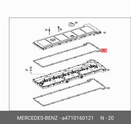 фото Mercedes A 471 016 01 21 Прокладка крышки клапанов Mercedes A 471 016 01 21 Прокладка крышки клапанов