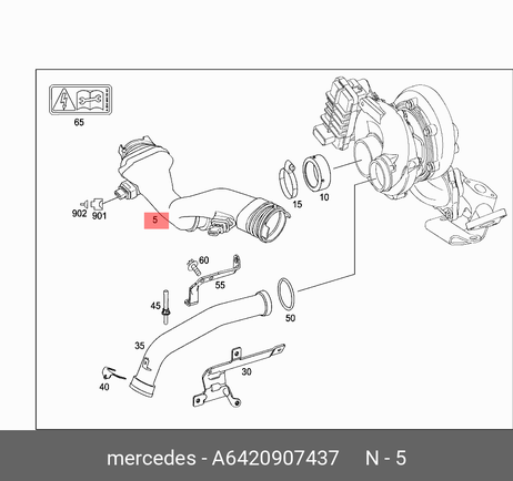 фото Mercedes A 642 090 74 37 Датчик расхода воздуха (дмрв) Mercedes A 642 090 74 37 Датчик расхода воздуха (дмрв)