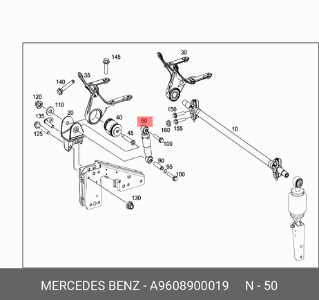 фото Mercedes A 960 890 00 19 Амортизатор подвески кабины Mercedes A 960 890 00 19 Амортизатор подвески кабины
