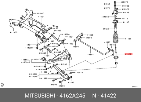 фото Mitsubishi 4162A245 Амортизатор задний /газ | прав/лев | Mitsubishi 4162A245 Амортизатор задний /газ | прав/лев |