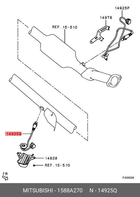фото Mitsubishi 1588A270 Датчик кислородный двигателя Mitsubishi 1588A270 Датчик кислородный двигателя