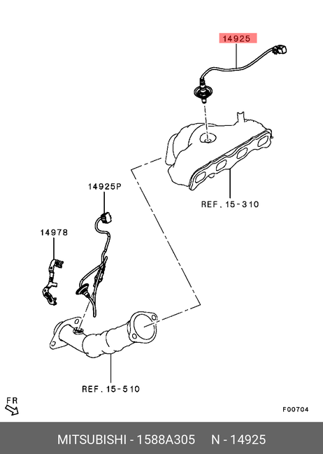 фото Mitsubishi 1588A305 Датчик кислородный Mitsubishi 1588A305 Датчик кислородный