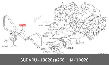 фото Subaru 13028-AA250 Ремень ГРМ Subaru 13028-AA250 Ремень ГРМ