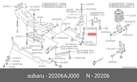 фото Subaru 20206-AJ000 Опора шаровая | перед прав/лев | Subaru 20206-AJ000 Опора шаровая | перед прав/лев |
