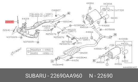Subaru 22690-AA960 Датчик кислородный