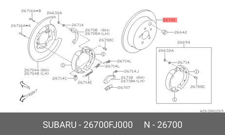 фото Subaru 26700-FJ000 Диск тормозной | зад | Subaru 26700-FJ000 Диск тормозной | зад |