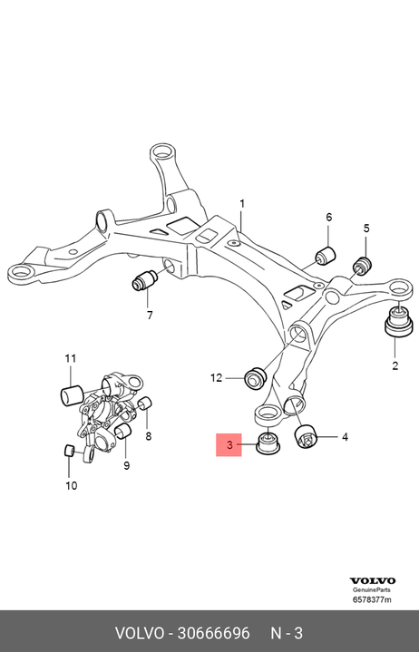 фото Volvo 30666696 Сайлентблок балки моста Volvo 30666696 Сайлентблок балки моста