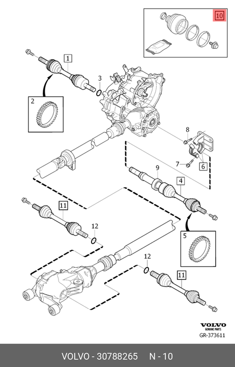 фото Volvo 30788265 Пыльник ШРУСа Volvo 30788265 Пыльник ШРУСа