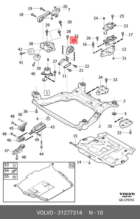фото Volvo 31277314 Подушка двигателя volvo 31277314 | прав | Volvo 31277314 Подушка двигателя volvo 31277314 | прав |