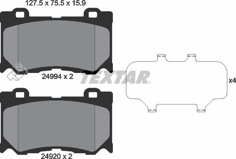 фото Textar 2499401 Колодки тормозные дисковые | перед | Textar 2499401 Колодки тормозные дисковые | перед |