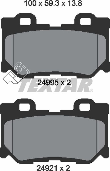 фото Textar 2499501 Колодки тормозные дисковые | зад | Textar 2499501 Колодки тормозные дисковые | зад |