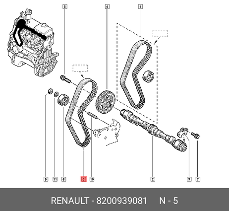 фото Renault 8200 939 081 Ремень ГРМ renault Logan | перед | Renault 8200 939 081 Ремень ГРМ renault Logan | перед |