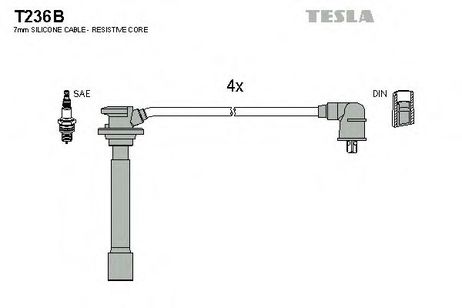 фото Tesla T236B Провода высоковольтные Tesla T236B Провода высоковольтные