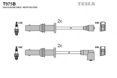 фото Tesla T975B Комплект высоковольтных проводов Tesla T975B Комплект высоковольтных проводов