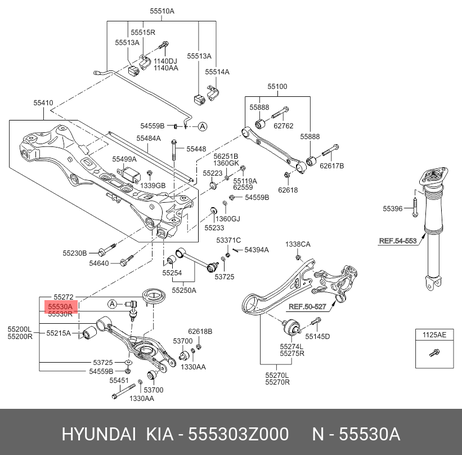 фото Hyundai/Kia 55530-3Z000 Стойка стабилизатора | зад прав/лев | Hyundai/Kia 55530-3Z000 Стойка стабилизатора | зад прав/лев |