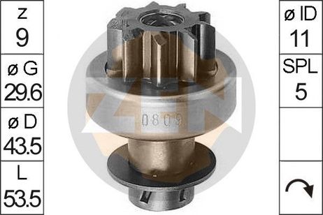 ERA ZN0809 Бендикс стартера
