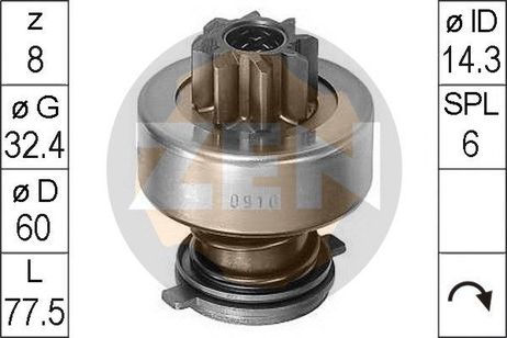 ERA ZN0910 Бендикс стартера
