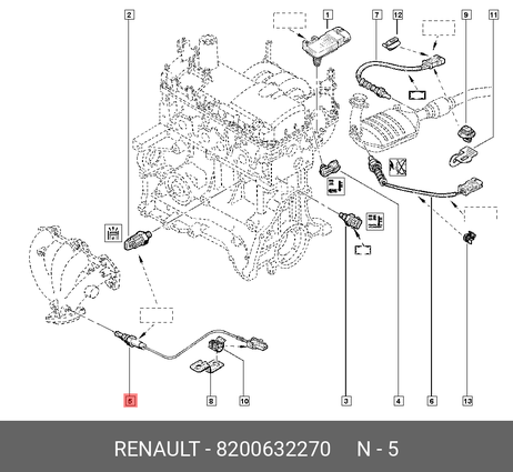 фото Renault 8200 632 270 Датчик кислородный (лямбда-зонд) renault Duster Renault 8200 632 270 Датчик кислородный (лямбда-зонд) renault Duster