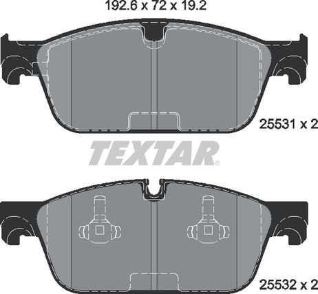 фото Textar 2553101 Колодки тормозные дисковые с противошумной пластиной Q+ | перед | Textar 2553101 Колодки тормозные дисковые с противошумной пластиной Q+ | перед |