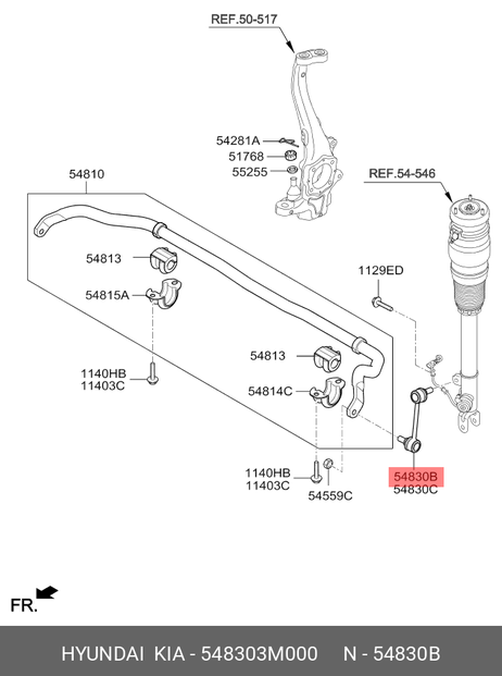 Hyundai/Kia 54830-3M000 Стойка стабилизатора | перед лев |