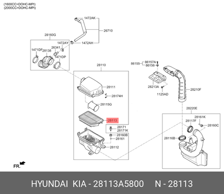 фото Hyundai/Kia 28113-A5800 Фильтр воздушный KIA Ceed II Hyundai/Kia 28113-A5800 Фильтр воздушный KIA Ceed II