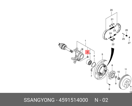 фото Ssangyong 45915-14000 Сайлентблок цапфы | зад лев | Ssangyong 45915-14000 Сайлентблок цапфы | зад лев |