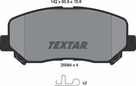 фото Textar 2556401 Колодки тормозные дисковые | перед | Textar 2556401 Колодки тормозные дисковые | перед |