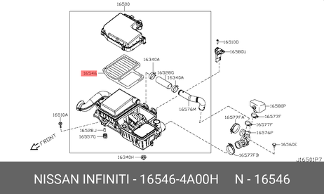 фото Nissan 16546-4A00H Фильтр воздушный Nissan 16546-4A00H Фильтр воздушный