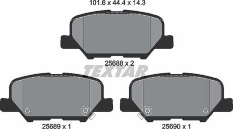 фото Textar 2568801 Колодки тормозные дисковые | зад | Textar 2568801 Колодки тормозные дисковые | зад |