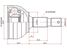 SAT CT264 Шрус наружный citroen c5/jumpy 08-/fiat scudo 07-/peugeot expert 07- - 2