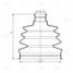 Trialli FG 2314 Пыльник ШРУСа для а/м Honda Civic VI (95-) (наруж.компл: хомуты/смазка/крепеж) (cr) - 3