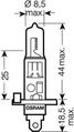 Osram 64152 Снят с производства Лампа H1 12V 100w PX14.5s UVS - 2